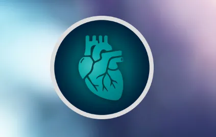 Cardiac resources card with a stylized heart and coronary vessel illustration on teal gradient, linking to ClearRead CT CAC coronary artery calcium scoring educational content.