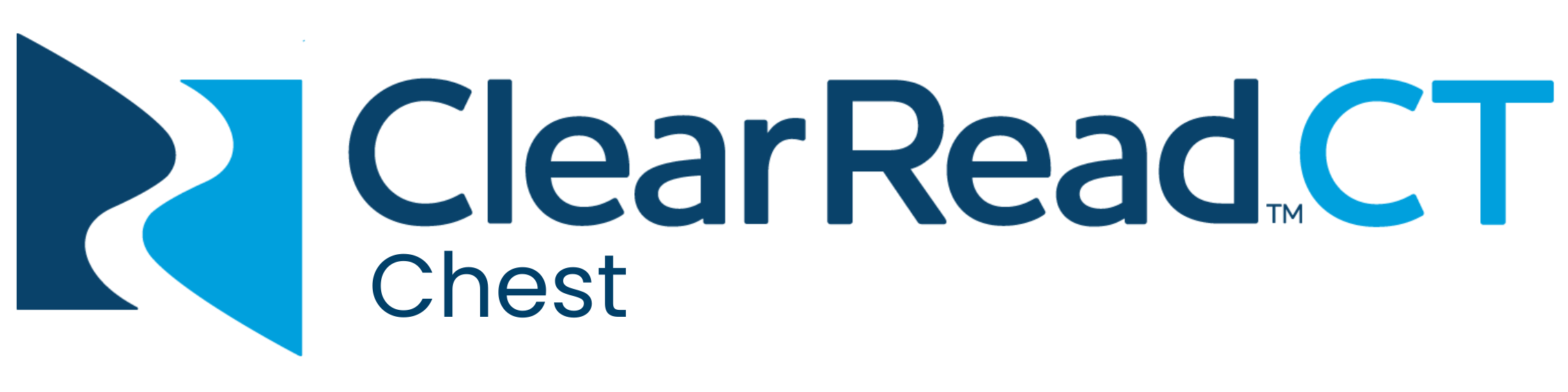 Official ClearRead CT Chest product logo in two-color format, representing Riverain Technologies' AI-powered chest CT solution for lung nodule detection and analysis.