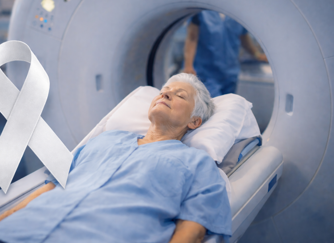 A patient undergoes a CT scan procedure, representing the clinical environments where Riverain Technologies' ClearRead CT and Xray solutions are deployed nationwide.