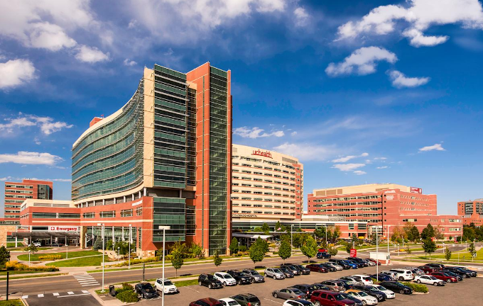 University of Colorado Hospital building exterior, a Riverain Technologies ClearRead CT partner facility utilizing AI-powered lung screening and diagnostic imaging solutions.