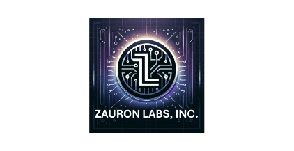 Official Zauron Labs Inc. logo featuring a circular circuit-board icon with orange and blue accents, a Riverain Technologies AI partner.