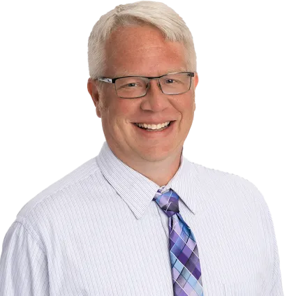 Professional headshot of Cory Sunderhaus, Riverain Technologies team member driving innovation in ClearRead CT and Xray AI imaging technology.