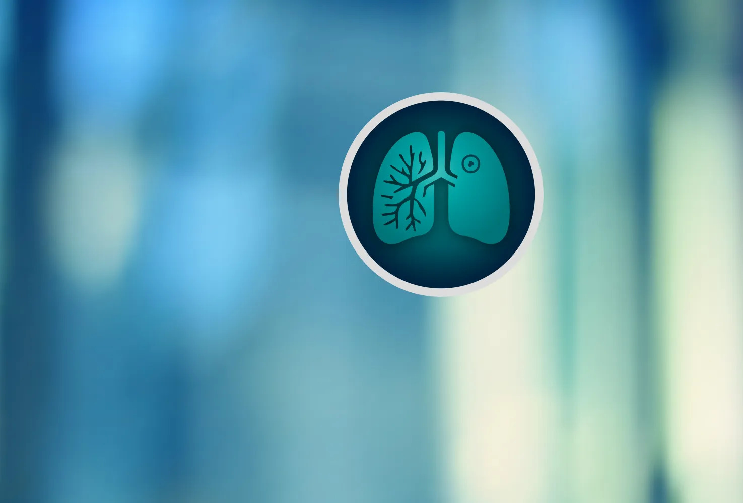 A stylized teal lung icon with organic leaf elements set against a softly blurred background, symbolizing Riverain Technologies' lung cancer detection resources and clinical guidance.